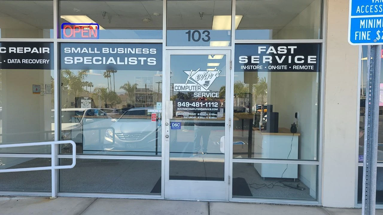 Kevin’s Computer Service storefront in Dana Point