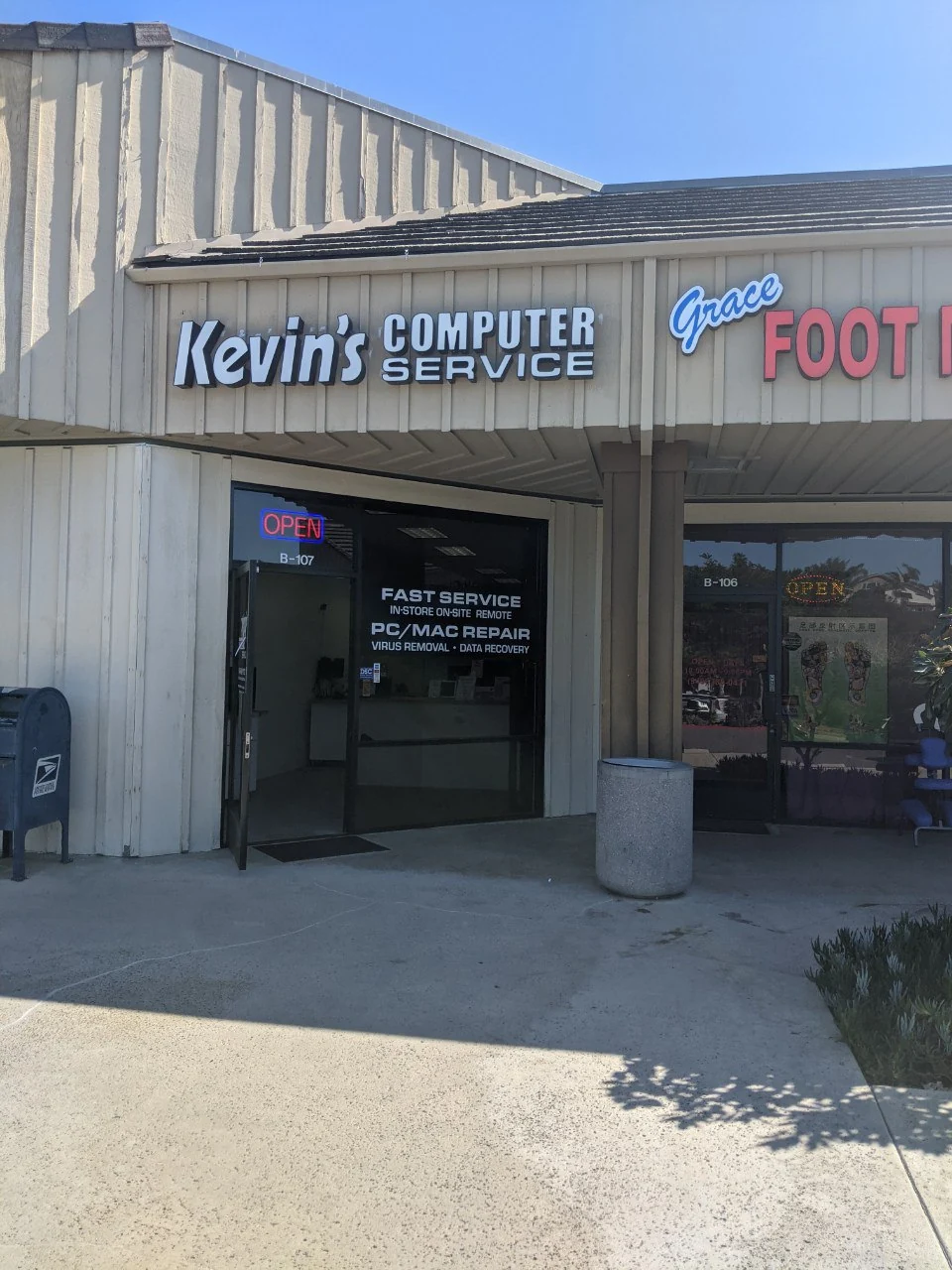 Kevin’s Computer Service storefront in Laguna Niguel
